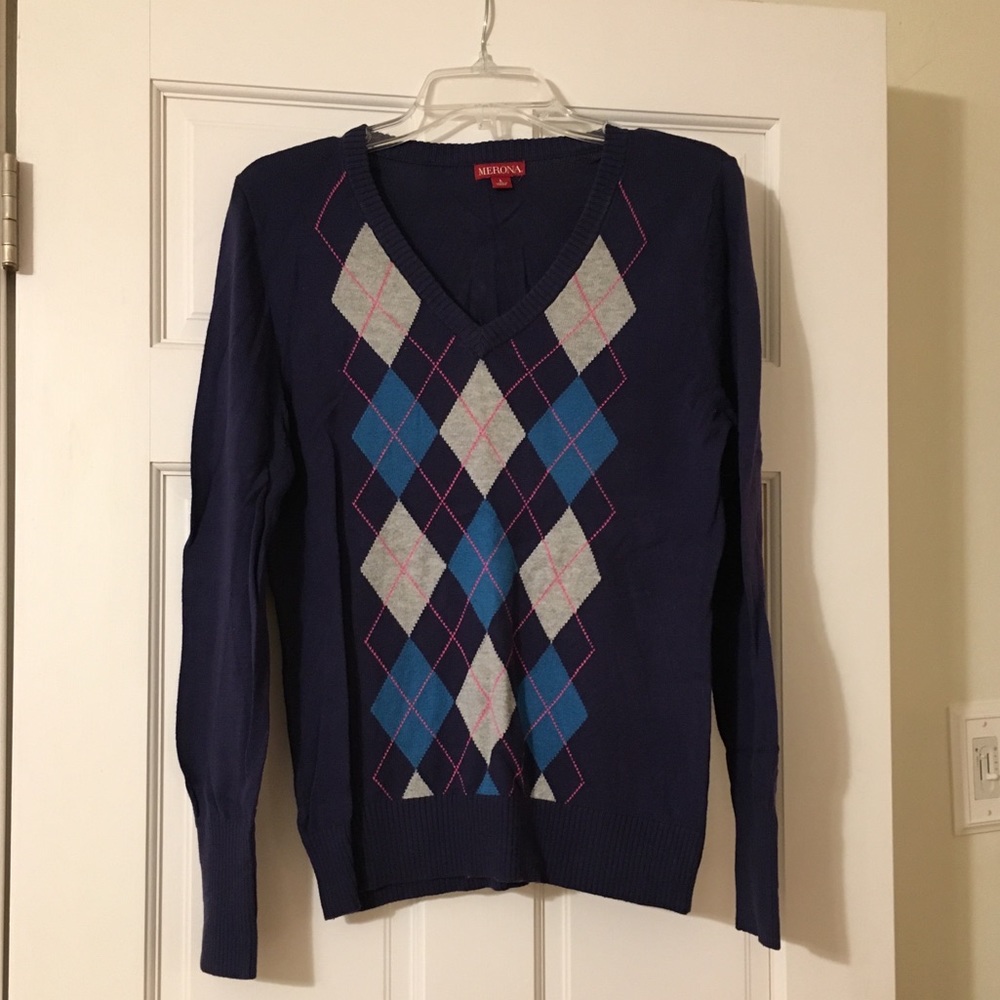 Navy Plaid Women’s Sweater